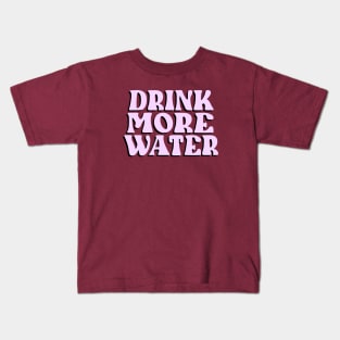 Drink More Water (Purple) Kids T-Shirt